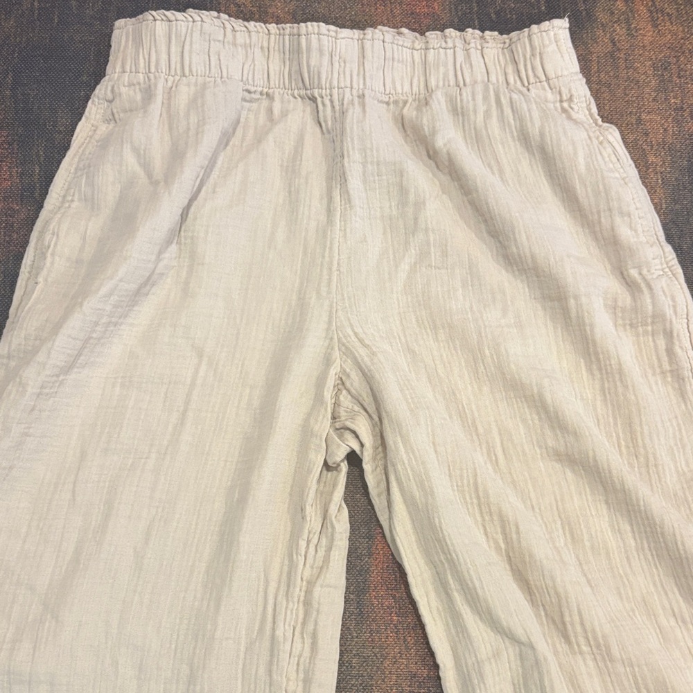 Light Beige Linen Blend Pants